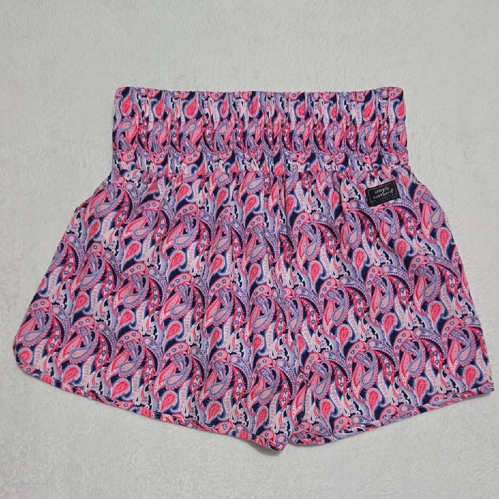 Simply Southern Paisley Print Shorts in Pink and Purple - Picture 6 of 6
